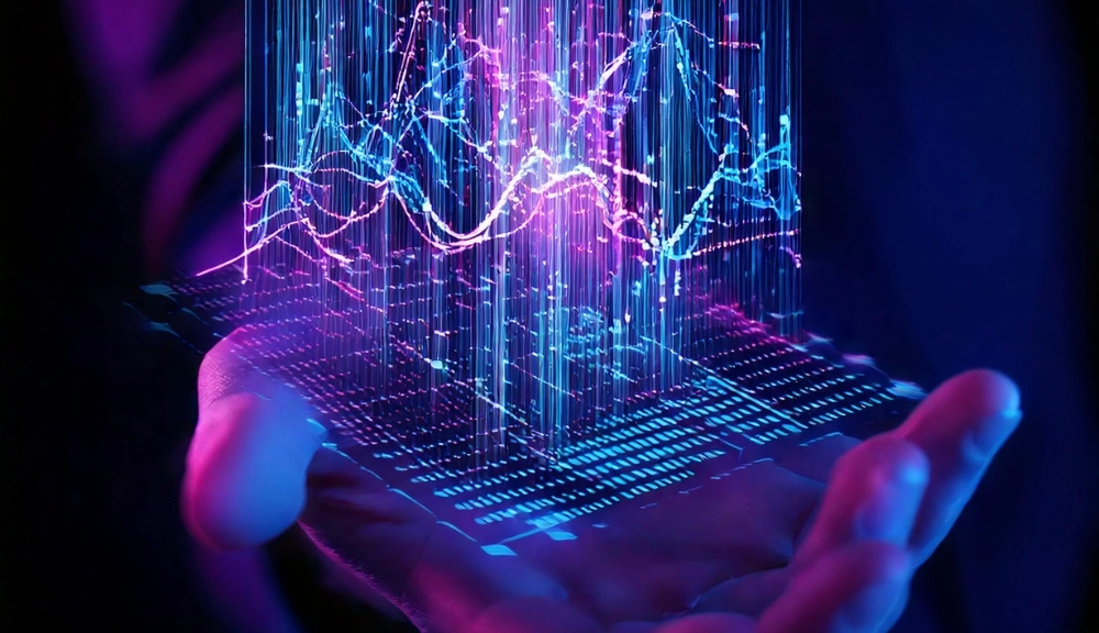 Digital data visualization in user's hand