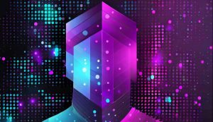 Colorful abstract digital art with geometric shapes.