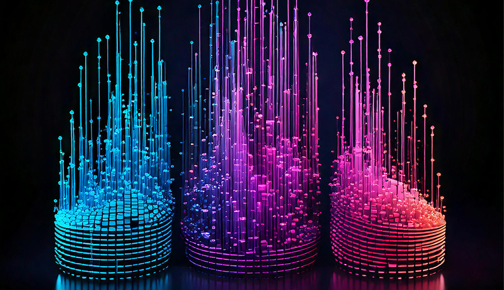 Colorful abstract 3D data visualization art