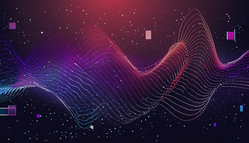 Colorful digital wave abstract background with dots