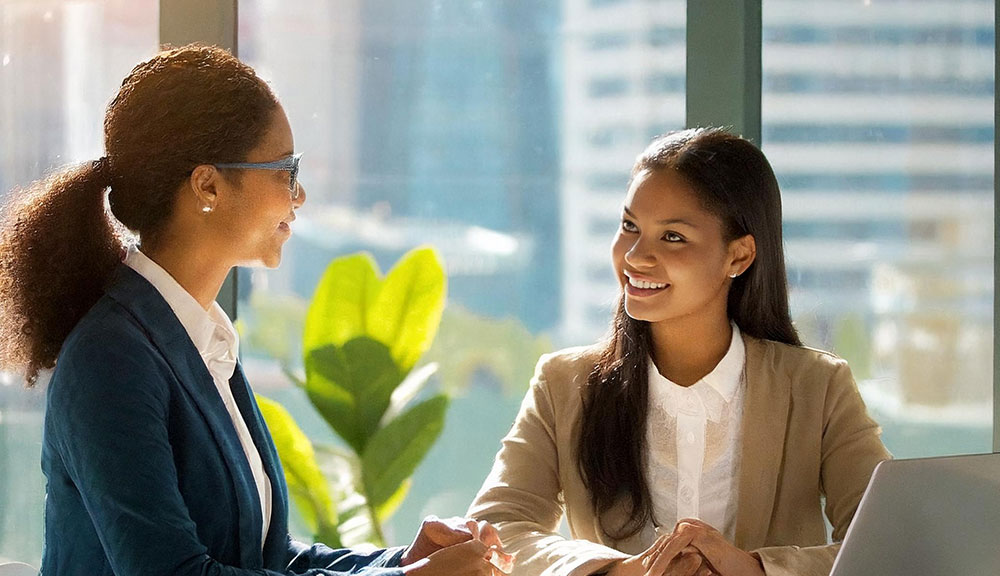 Two women having a business meeting.