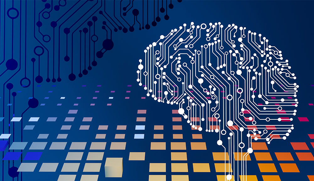 Digital brain with abstract circuitry and pixels