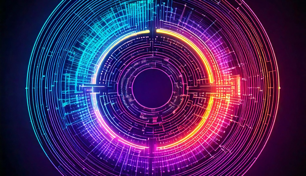 Colorful neon digital circuit design