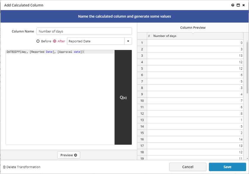 Calculated columns in ClicData