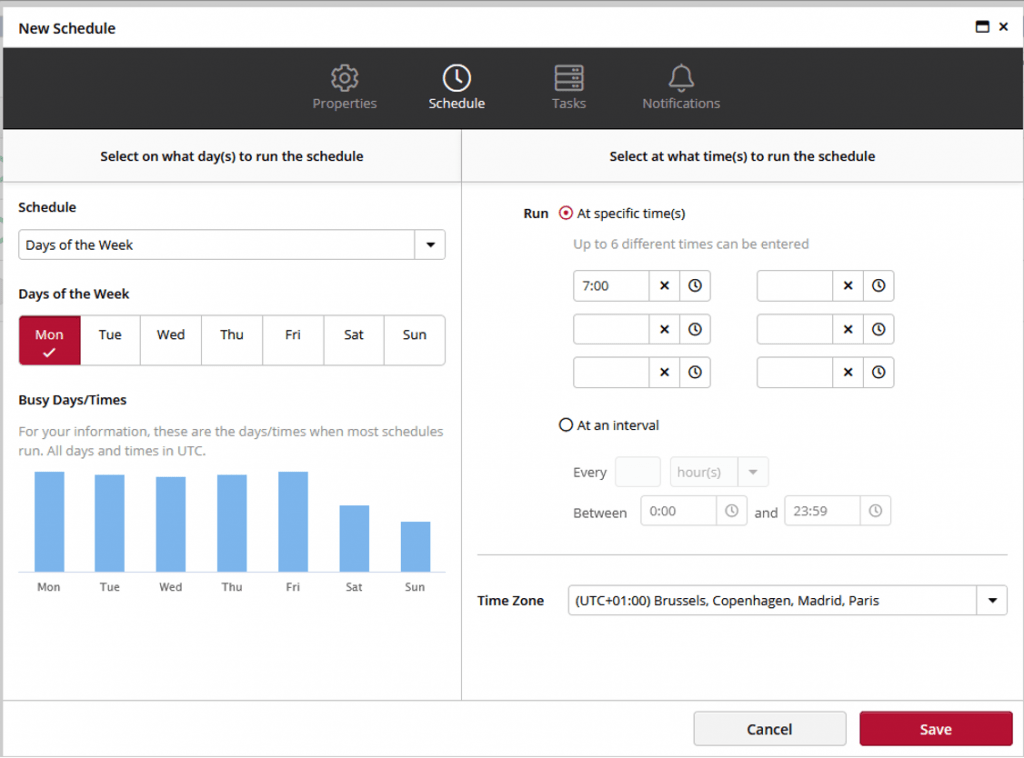 Schedule Tool Clicdata