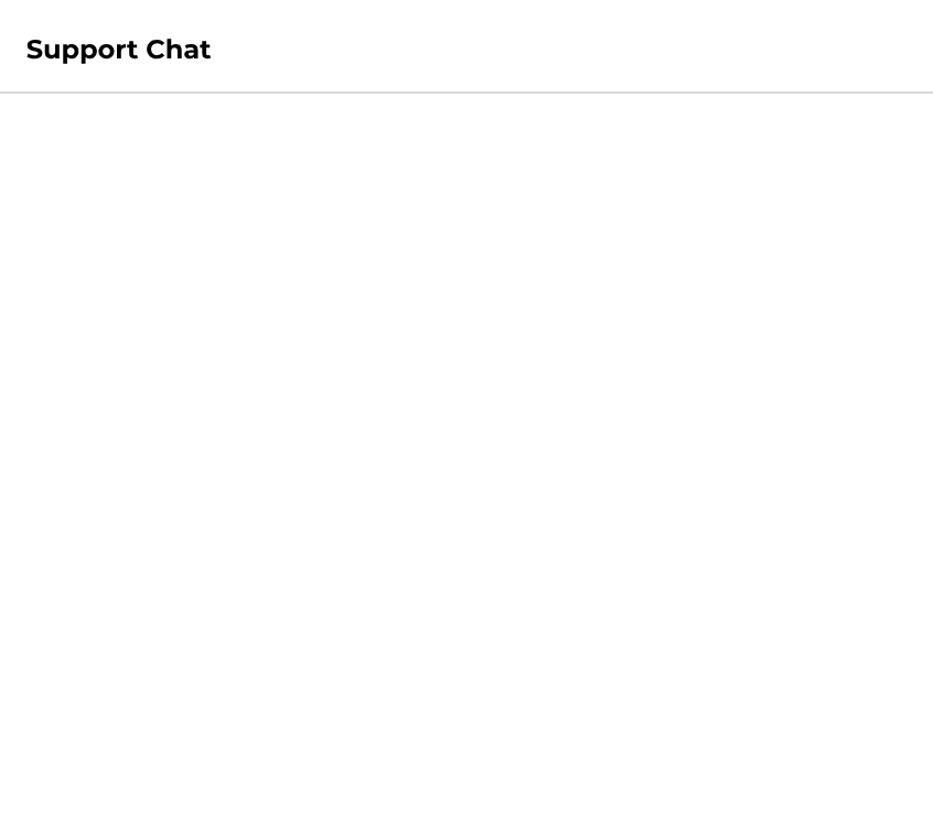 Live chat support interface on screen