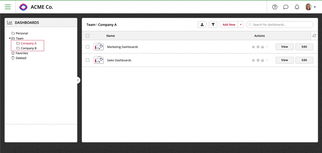 Team Folders Levels