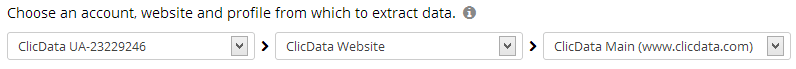 Choose your website and profile and you're already half-way done.