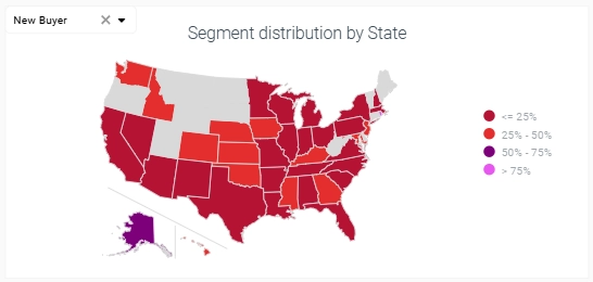 Example of a heat map. More precisely a choropleth map