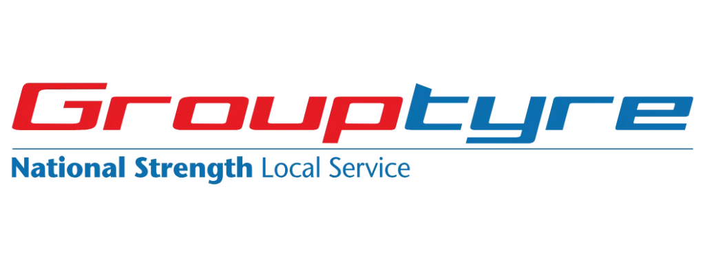 Grouptyre logo and slogan: National Strength Local Service