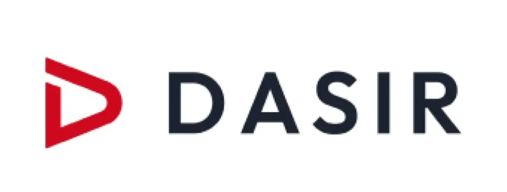 Dasir logo with stylized red D