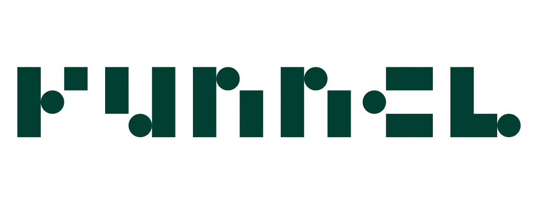 Logo of funnel.io in green version