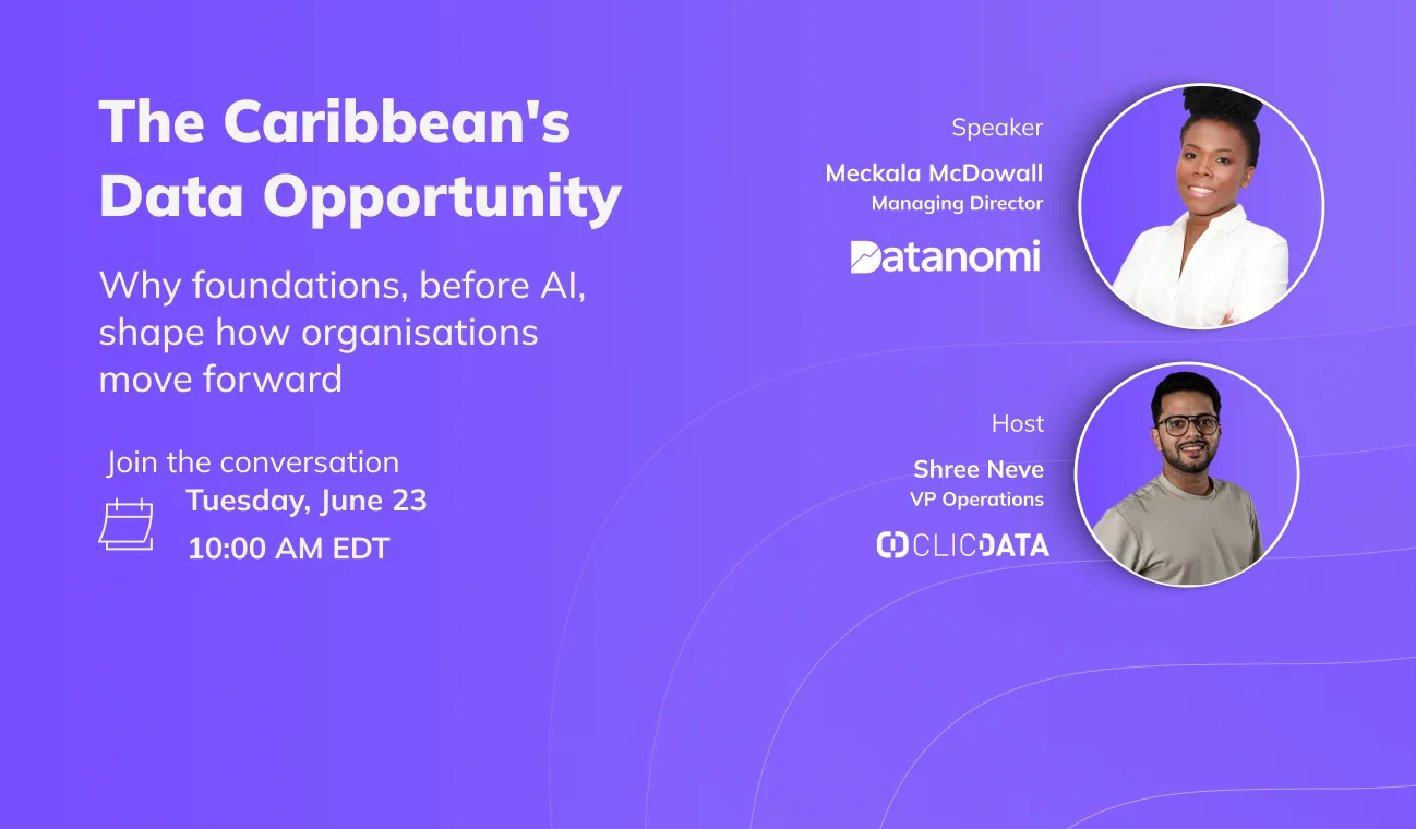 Webinar banner for LinkedIn live session The Caribbean's Data Opportunity: Foundations Before AI